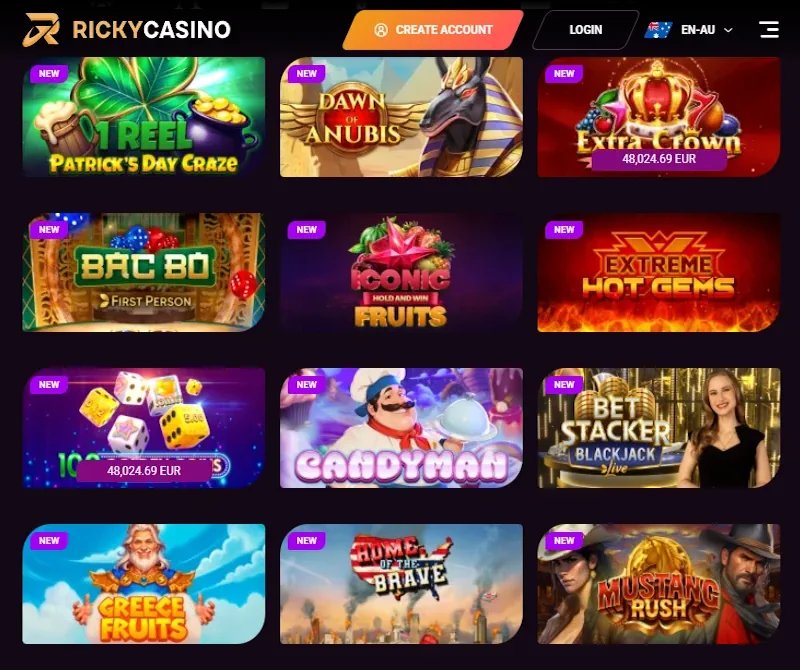 rickycasino games